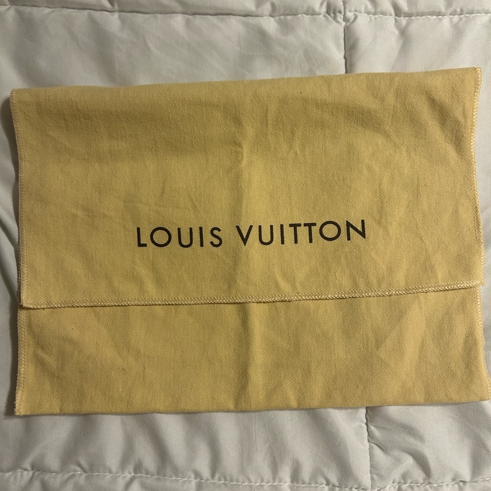 Authentic Louis Vuitton dust bag, fold over closure, yellow/black, 8” by 13”